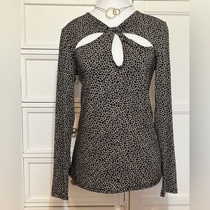 MICHAEL KORS leopard print top with cutout. NWT
